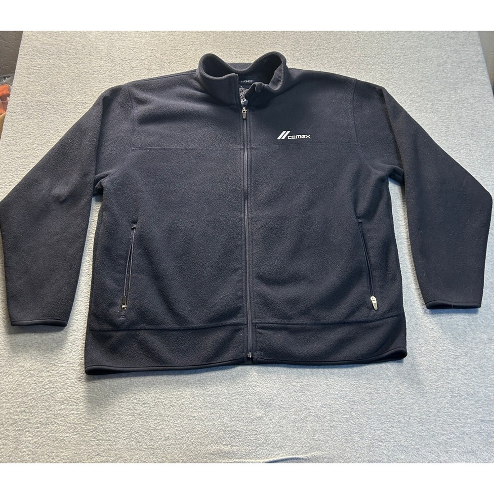 Devon & Jones Carmax Full Zip Fleece Jacket Mens XL Black Embroidered Logo Soft